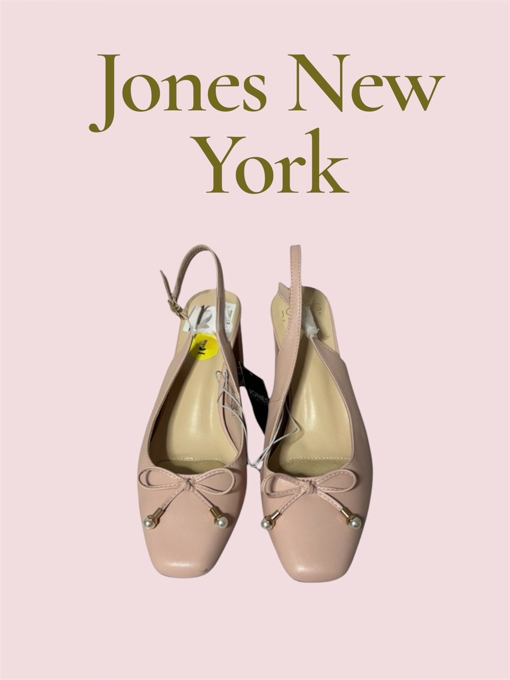 🎀 Jones New York Aurala Blush Square Toe Sling Back heels  Women’s Size 9 NWT 🎀